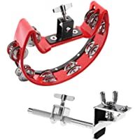 Pandereta Sonajero Tintineo De Acero Inoxidable + Abrazadera Para Acompañamiento De Batería-Guitarra